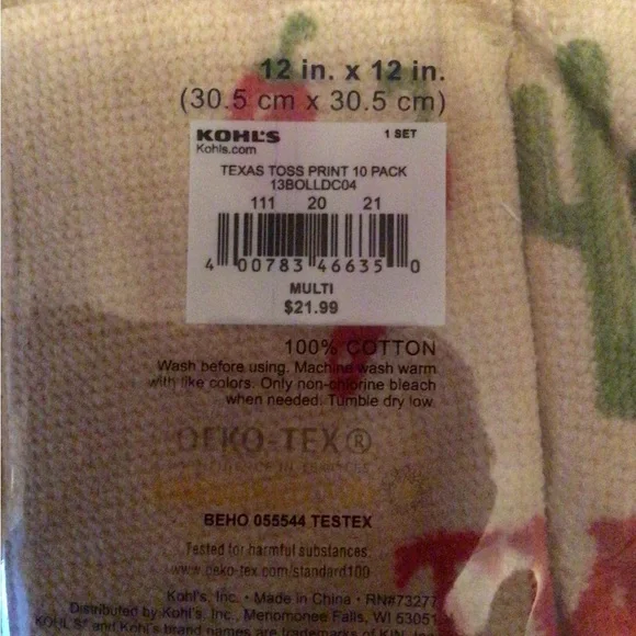 NWT The Big One 10 Pack of Texas Themed Dishcloths - Picture 2 of 3